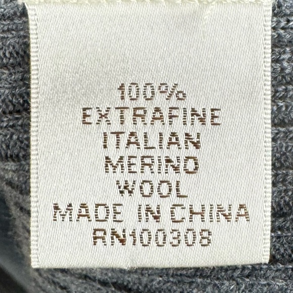 Peter Millar Gray Extra Fine Merino Wool Ribbed Long Sleeve Turtleneck Sweater - Picture 8 of 10